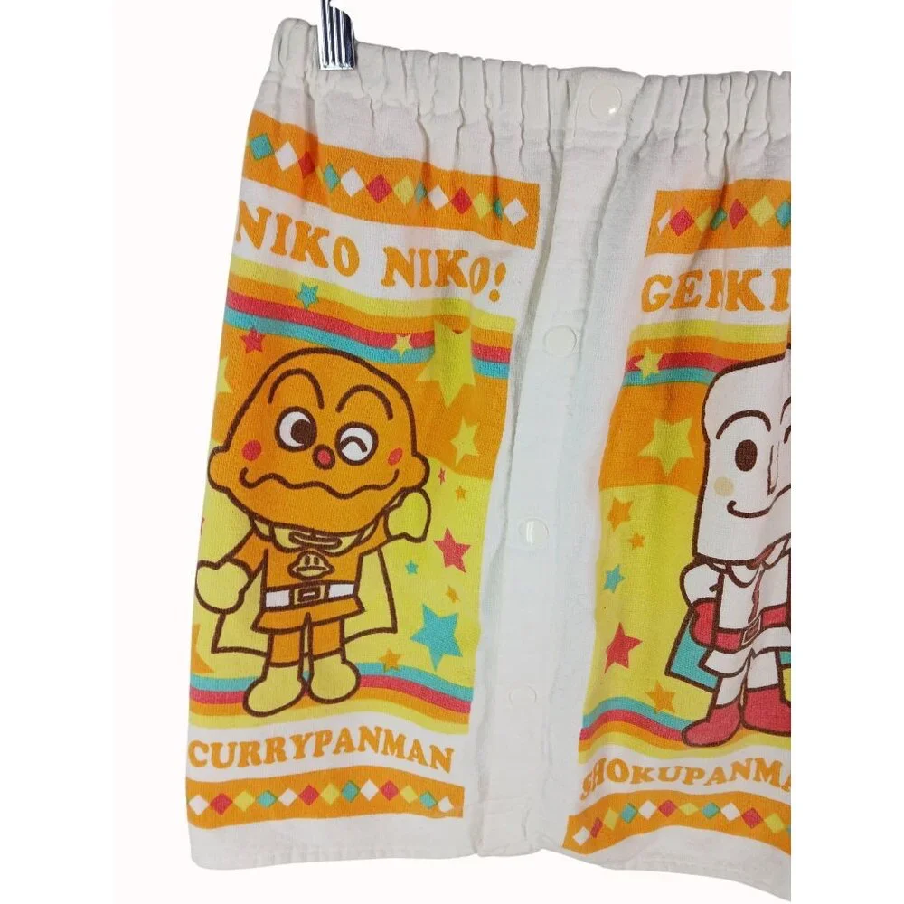 Ban Dai Anpanman Character Snap Button Kids Wrap Skirt Towel Elastic Waist